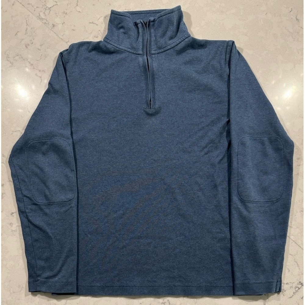 Banana Republic Quarter Zip Pullover Mens Small Blue Luxury Touch Performance